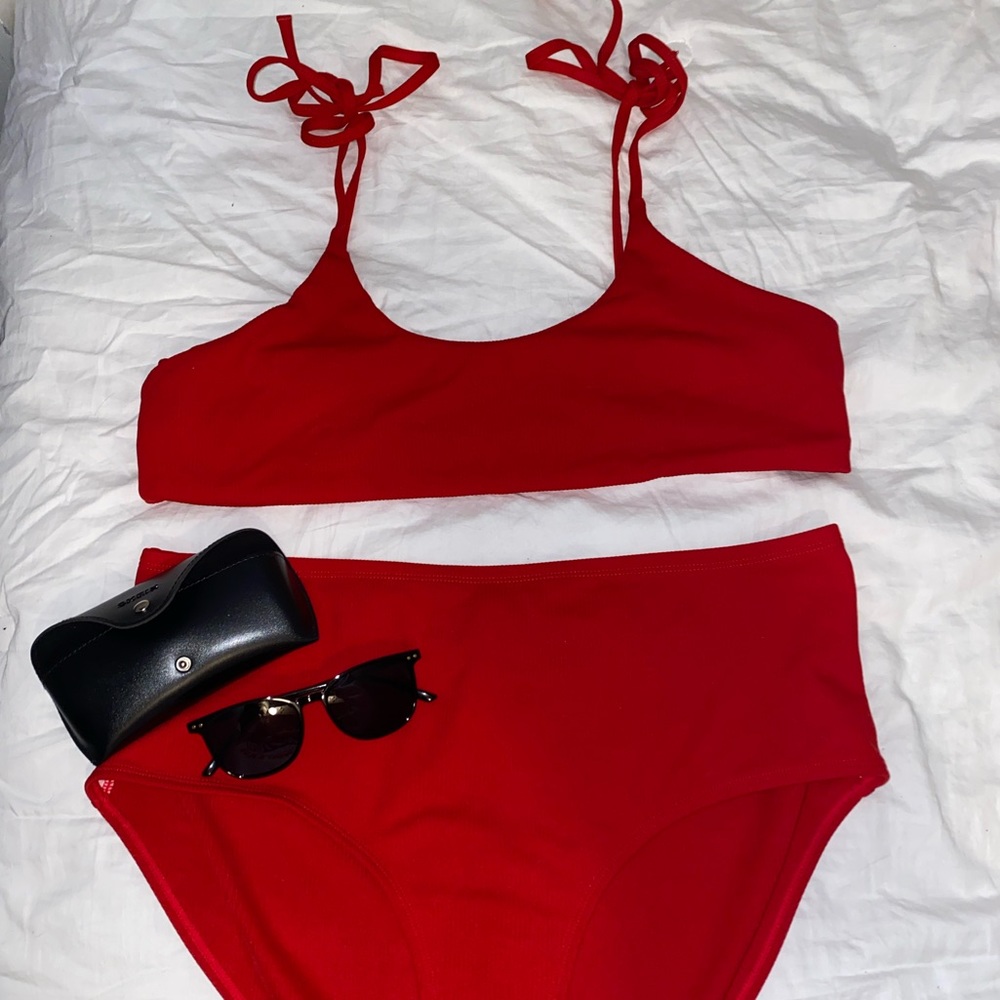 PLUS SIZE 3X Shein Swimsuit/ Red Ribbed Bikini